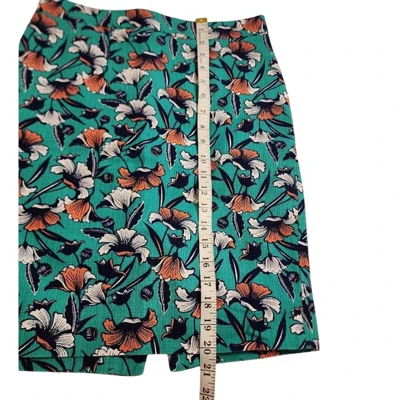 J. Crew Floral‎ Pencil Skirt Colorful Print Career Office Work Cocktail Size 0 - Picture 4 of 11